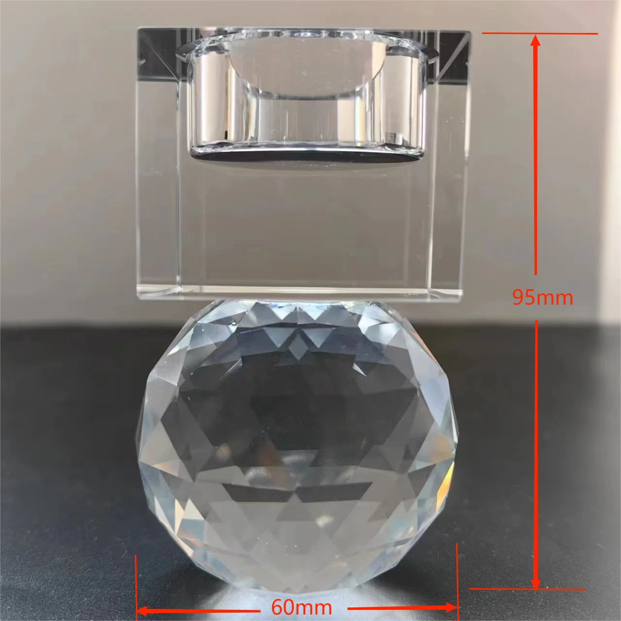 Dimensions bougeoir cristal attrape soleil Esprit Chandelier