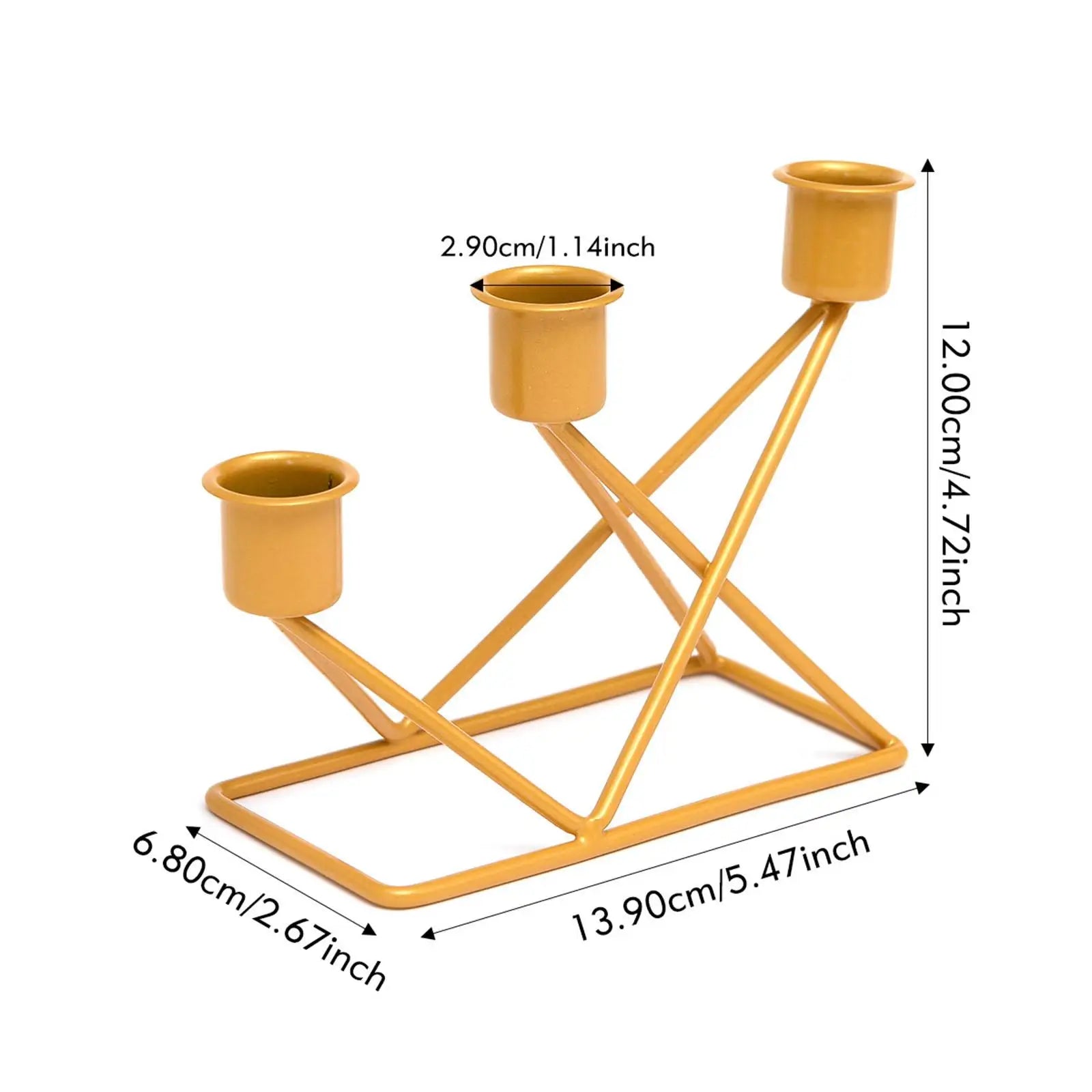 Dimensions chandelier geometrqiue 3 bougies