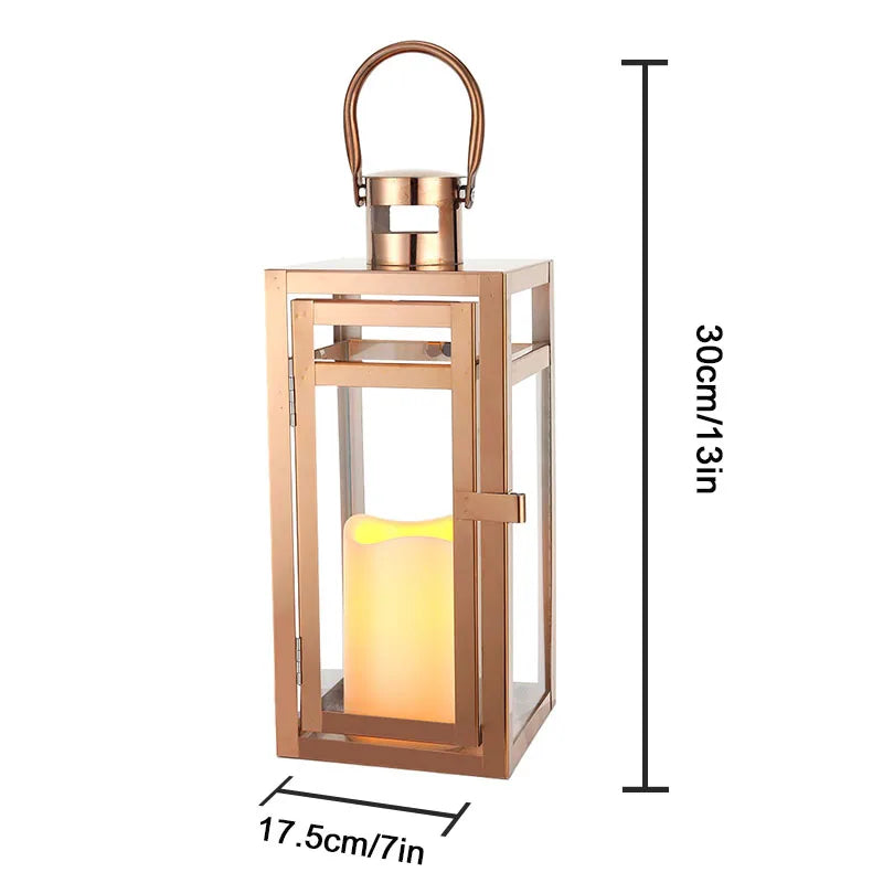 Lanterne Acier Moderne rose gold format - Esprit Chandelier