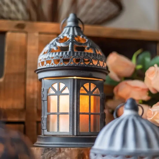 Lanterne Dome rétro métal gris - Esprit chandelier