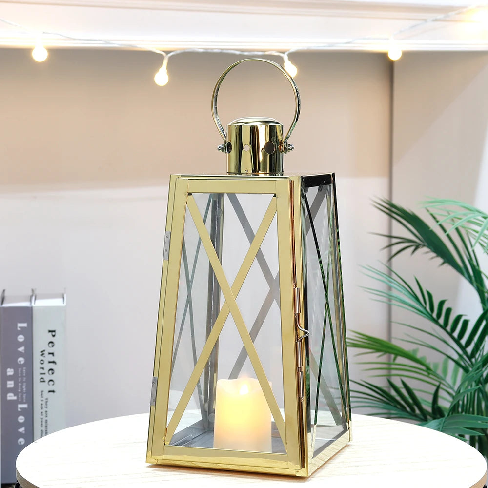 Lanterne Moderne doree acier - Esprit Chandelier