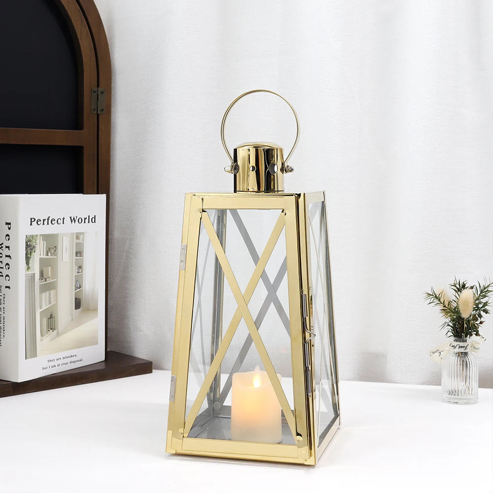 Lanterne Moderne doree acier inoxydable - Esprit Chandelier