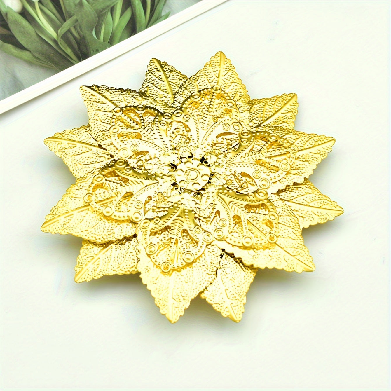 Mini Bougeoir Fleur dorée - Esprit Chandelier