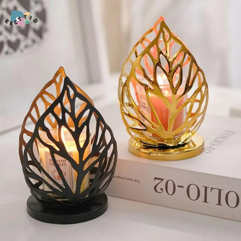 Petit Photophore Feuille d'Automne - Esprit Chandelier