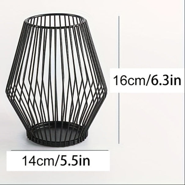 Petit Photophore Losange Noir Format - Esprit Chandelier
