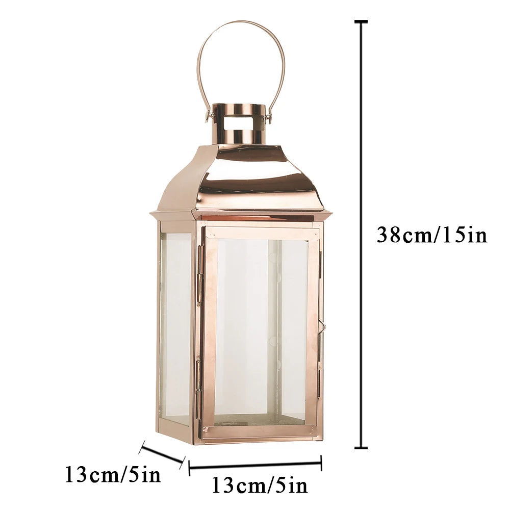 Petite Lanterne Moderne Rose Gold Acier - Esprit chandelier