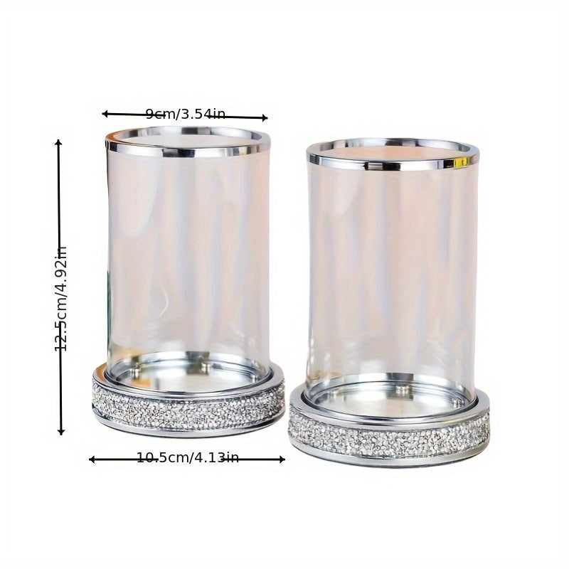 Photophore Argenté Verre Rond - Esprit Chandelier