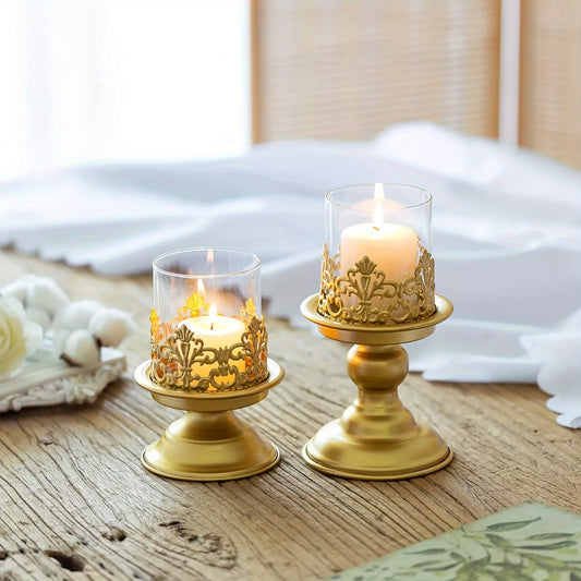 Photophore Dentelle Doree Romantique - Esprit chandelier