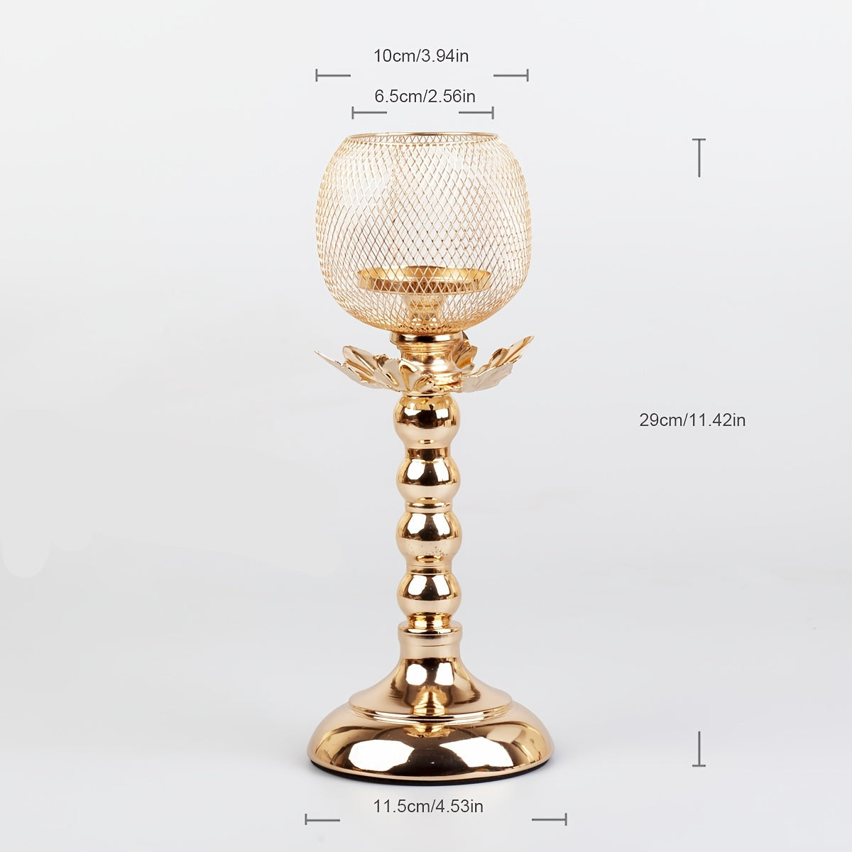 Photophore Dore Boule Collerette Metal - Esprit Chandelier