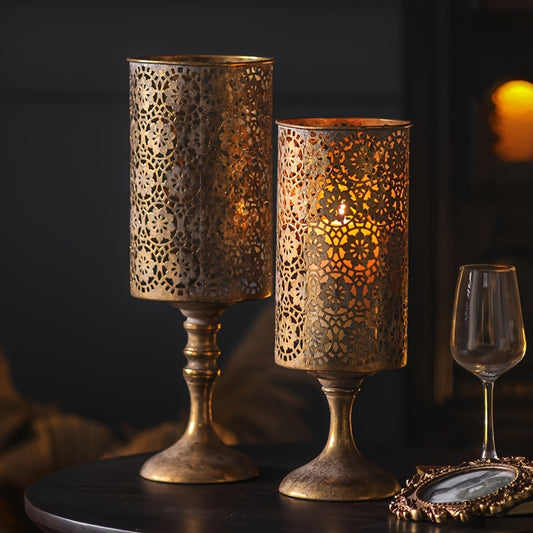 Photophore Doré Métal Vintage - Esprit Chandelier