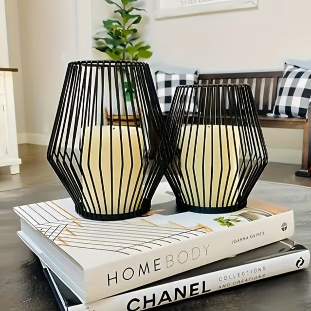 Photophore Noir Losange - Esprit Chandelier