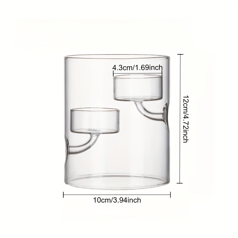 Photophore Rond Verre 2 bougies - Esprit Chandelier