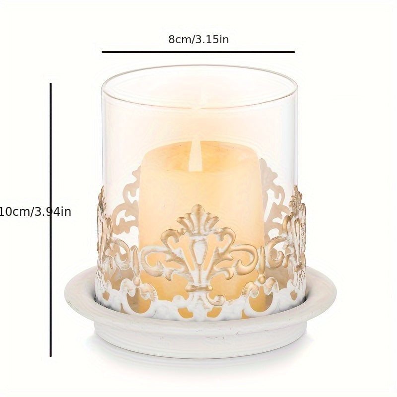 Photophore Verre Blanc Vintage - Esprit Chandelier
