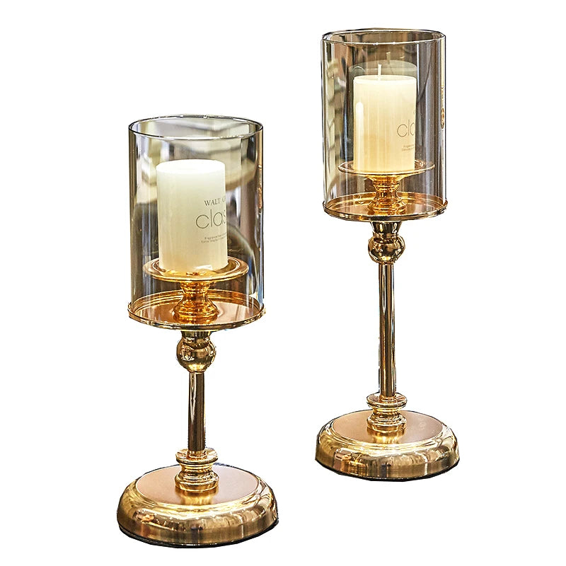 Photophore Verre Classique Doré - Esprit Chandelier