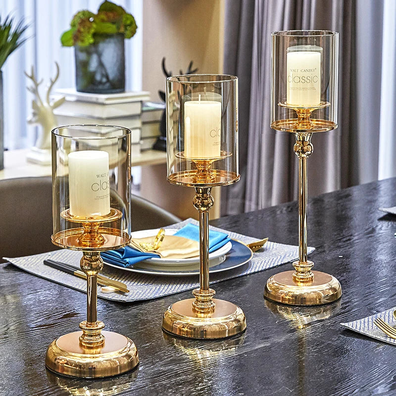 Photophore Verre Classique Doré - Esprit Chandelier