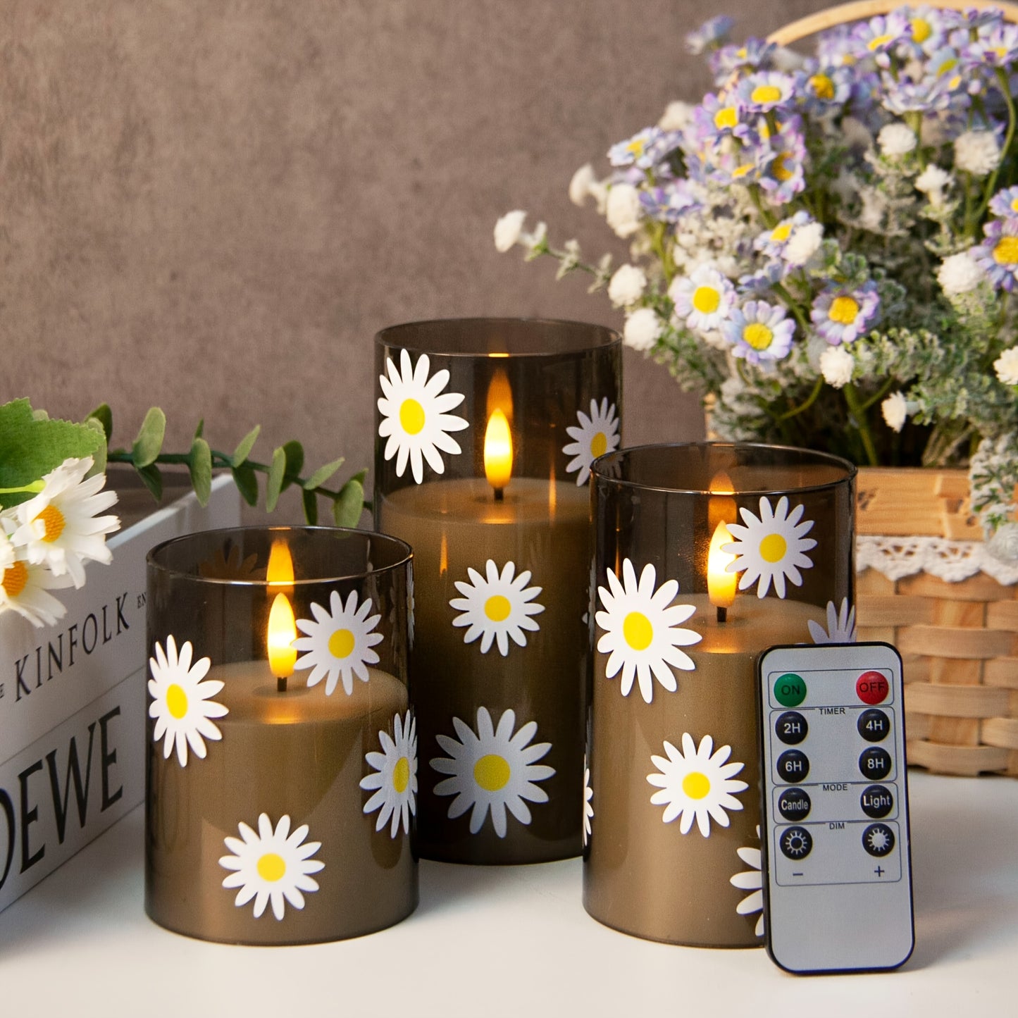 Photophore Verre Fleur Led - Esprit Chandelier