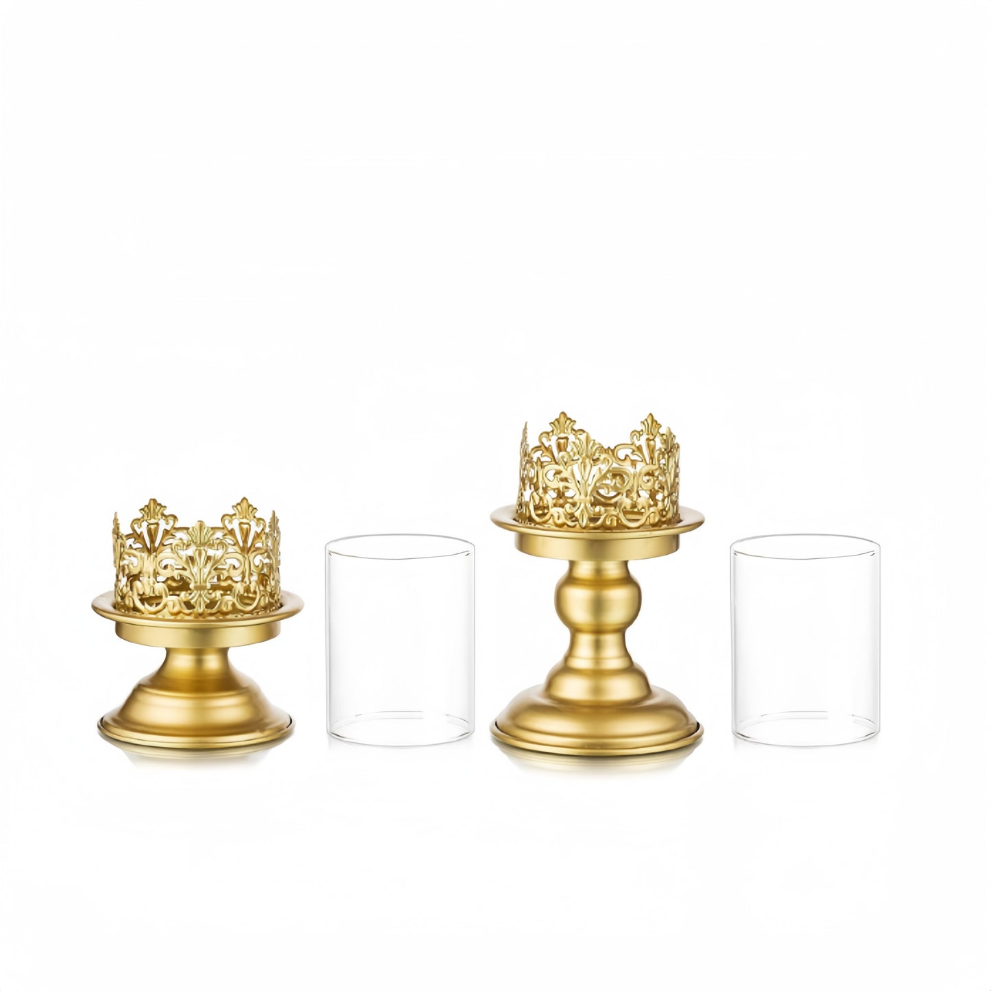 Photophore Verre Romantique Doré - Esprit Chandelier