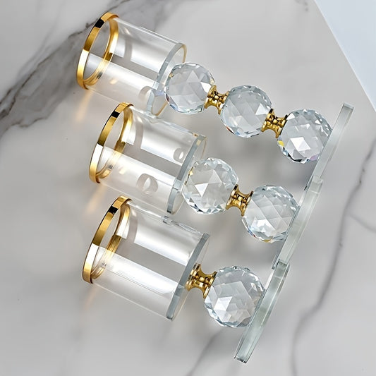 Photophore boule Cristal dore - Esprit Chandelier