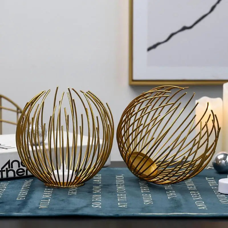 Photophore boule doree - Esprit Chandelier