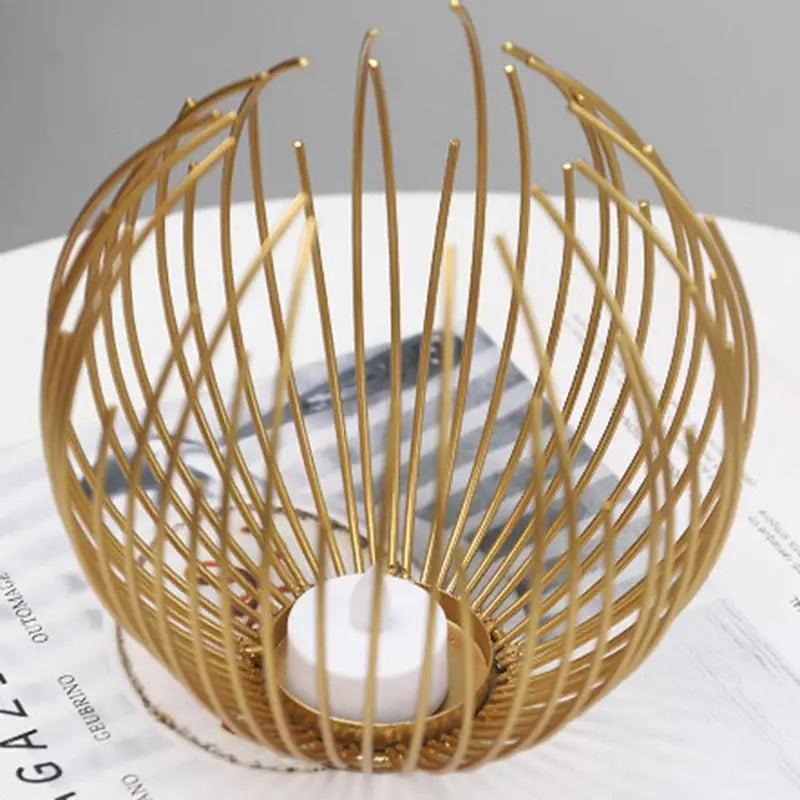 Photophore boule metal dore - Esprit Chandelier