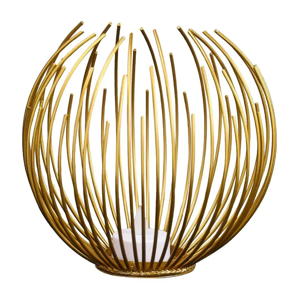 Photophore dore fil metal - Esprit Chandelier