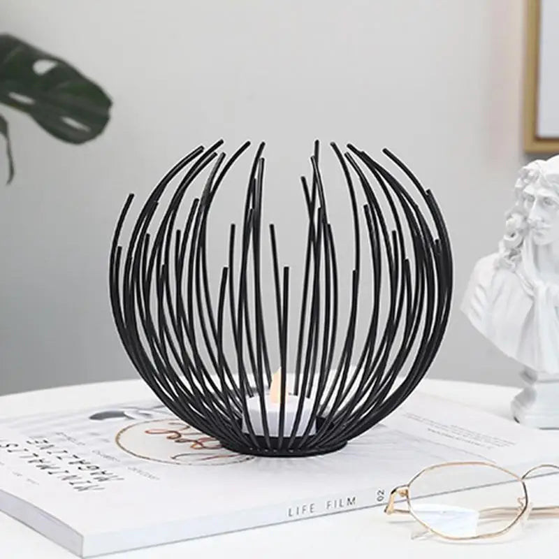 Photophore fil metal noir - Espris Chandelier