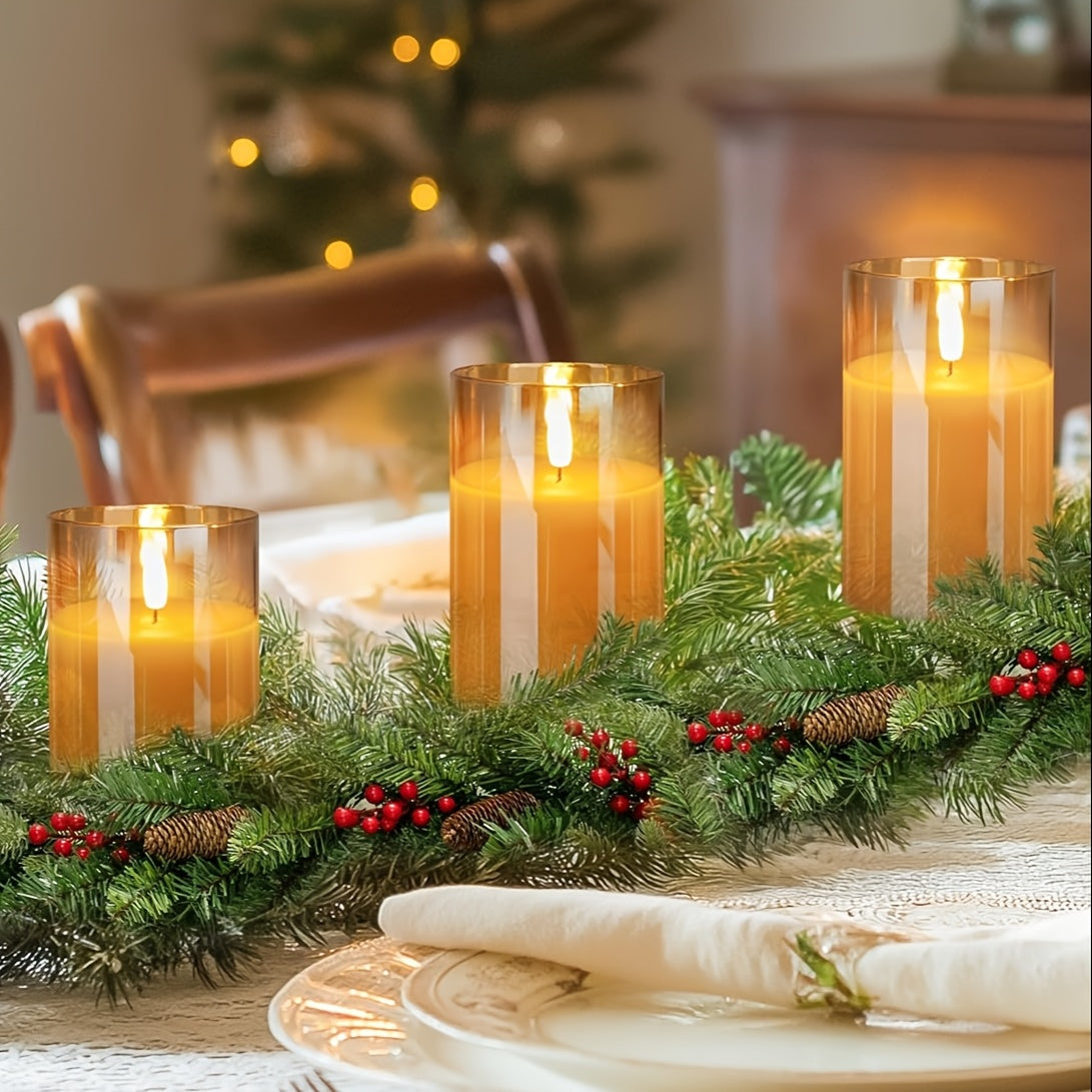 Photophore led Verre dore - Esprit Chandelier