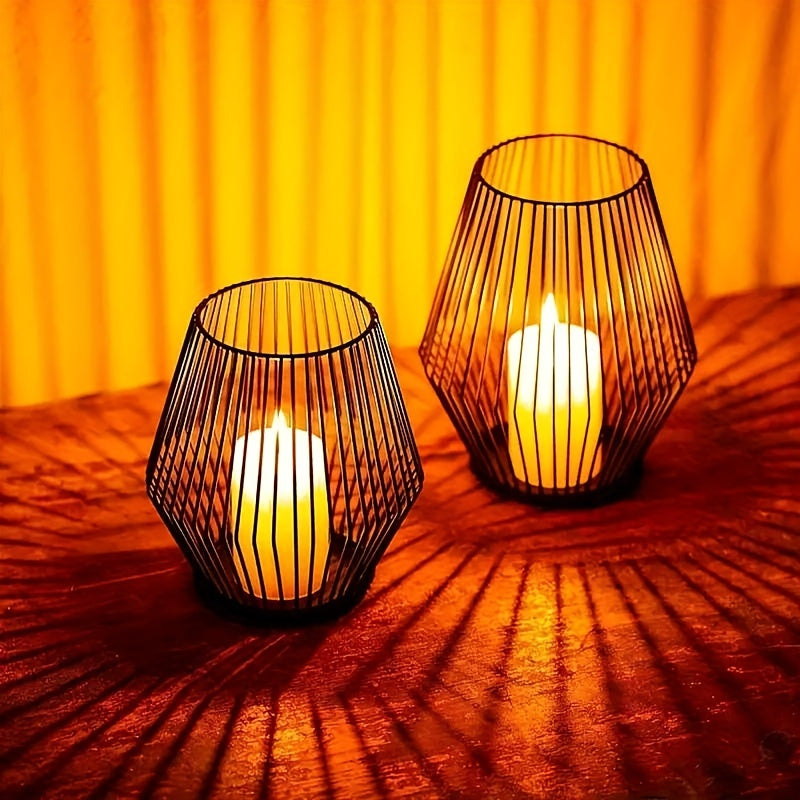 Photophores Losanges Noirs - Esprit Chandelier