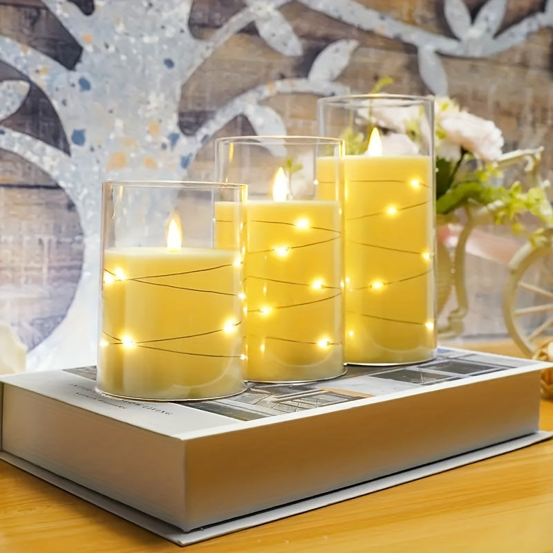 Photophores Verre Led telecommande - Esprit Chandelier