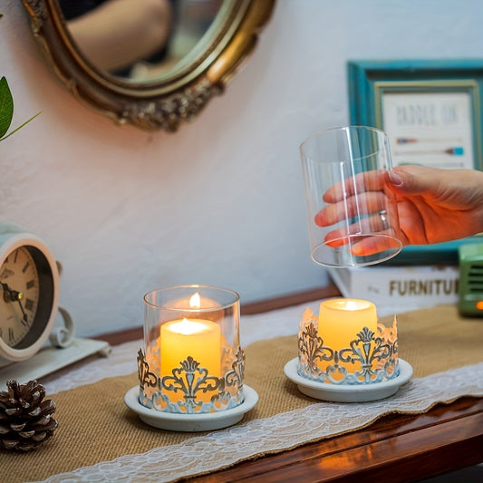 Photophores blancs vintage - Esprit Chandelier