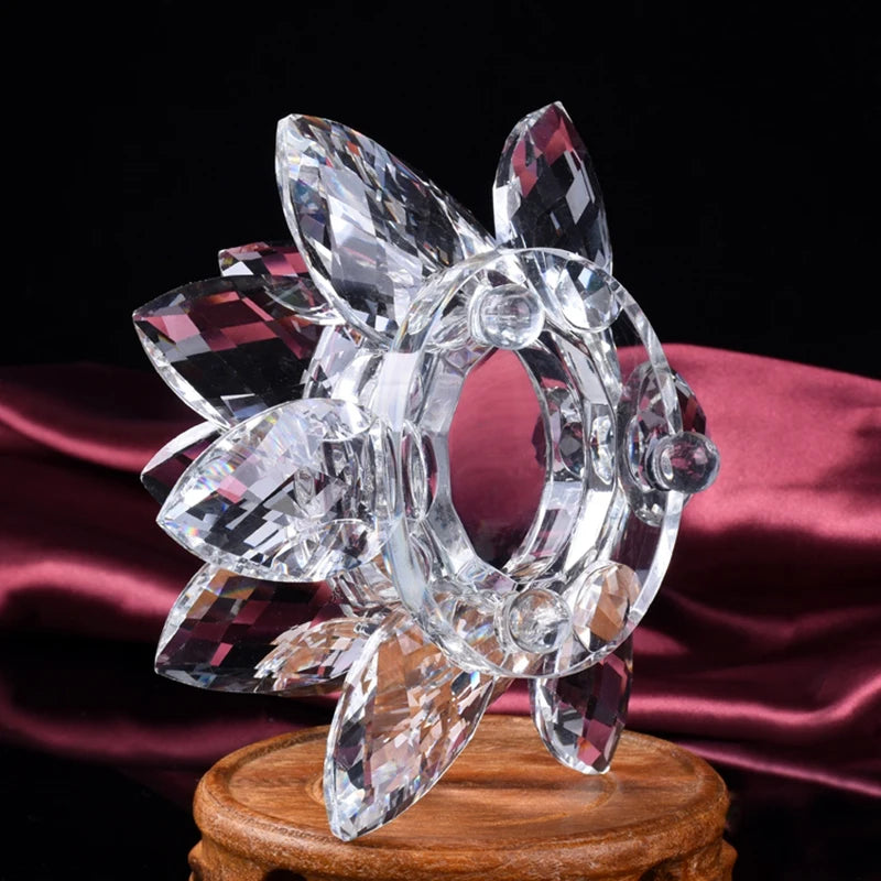 Pied rond Bougeoir cristal  - Esprit Chandelier