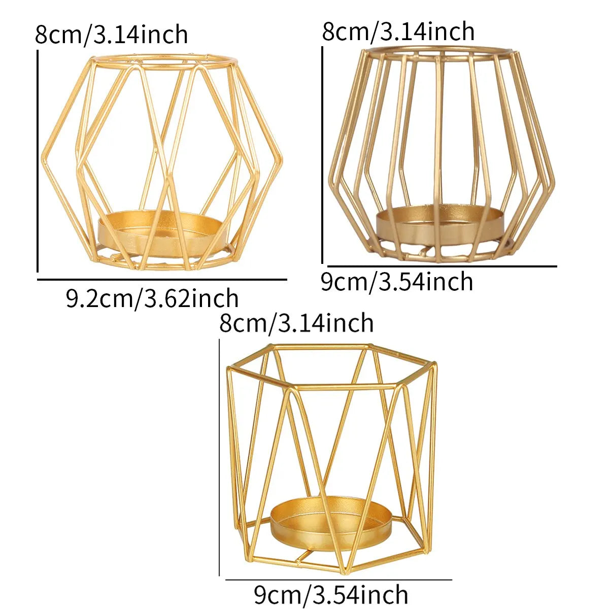 Photophore Doré - Géométrique
