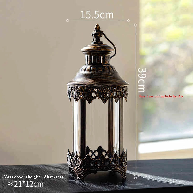 Lanterne Verre - Bronze Ancien