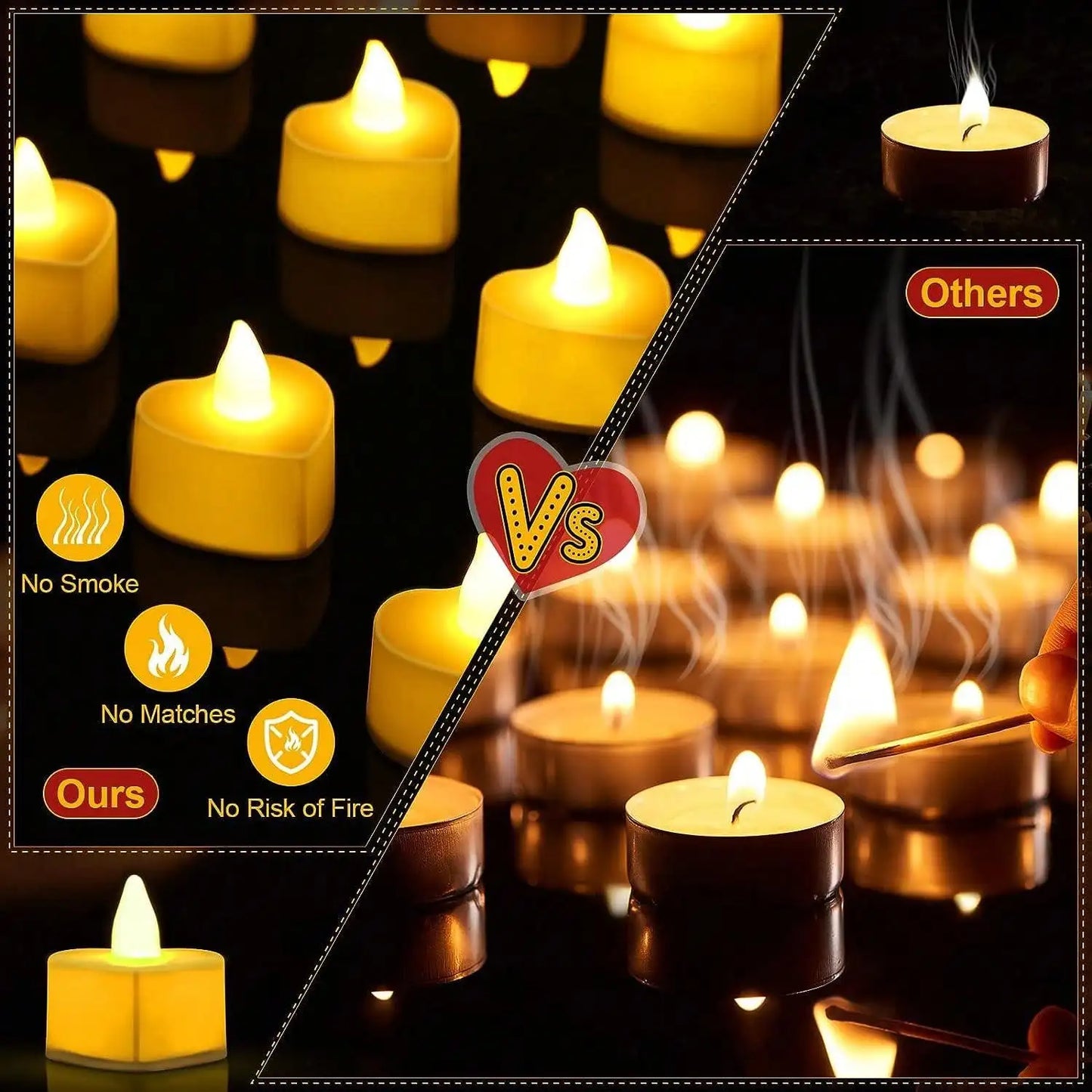 24 Bougies Led Coeur - Cupidon