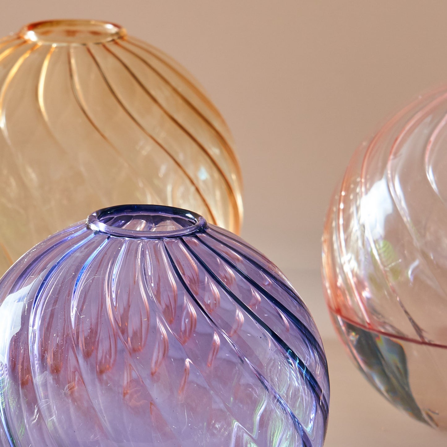Soliflore Verre - Boule Striée