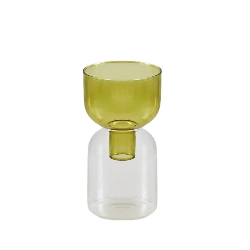 Vase soliflore verre jaune transparent