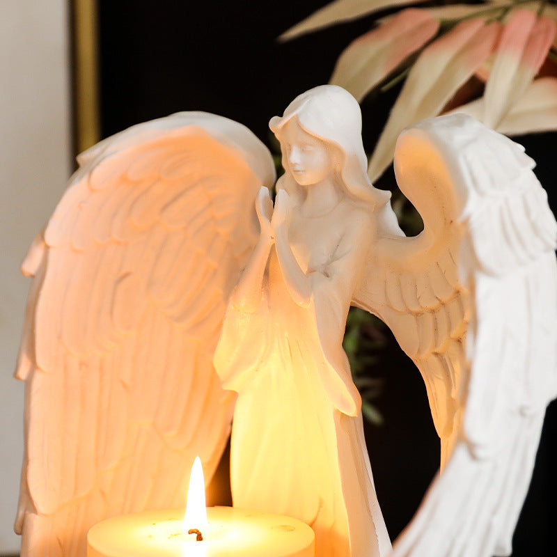 ange bougeoir blanc - Esprit Chandelier
