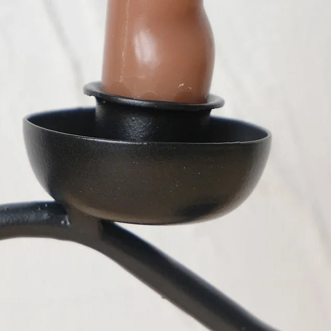 bobeche Chandelier Noir 3 Bougies