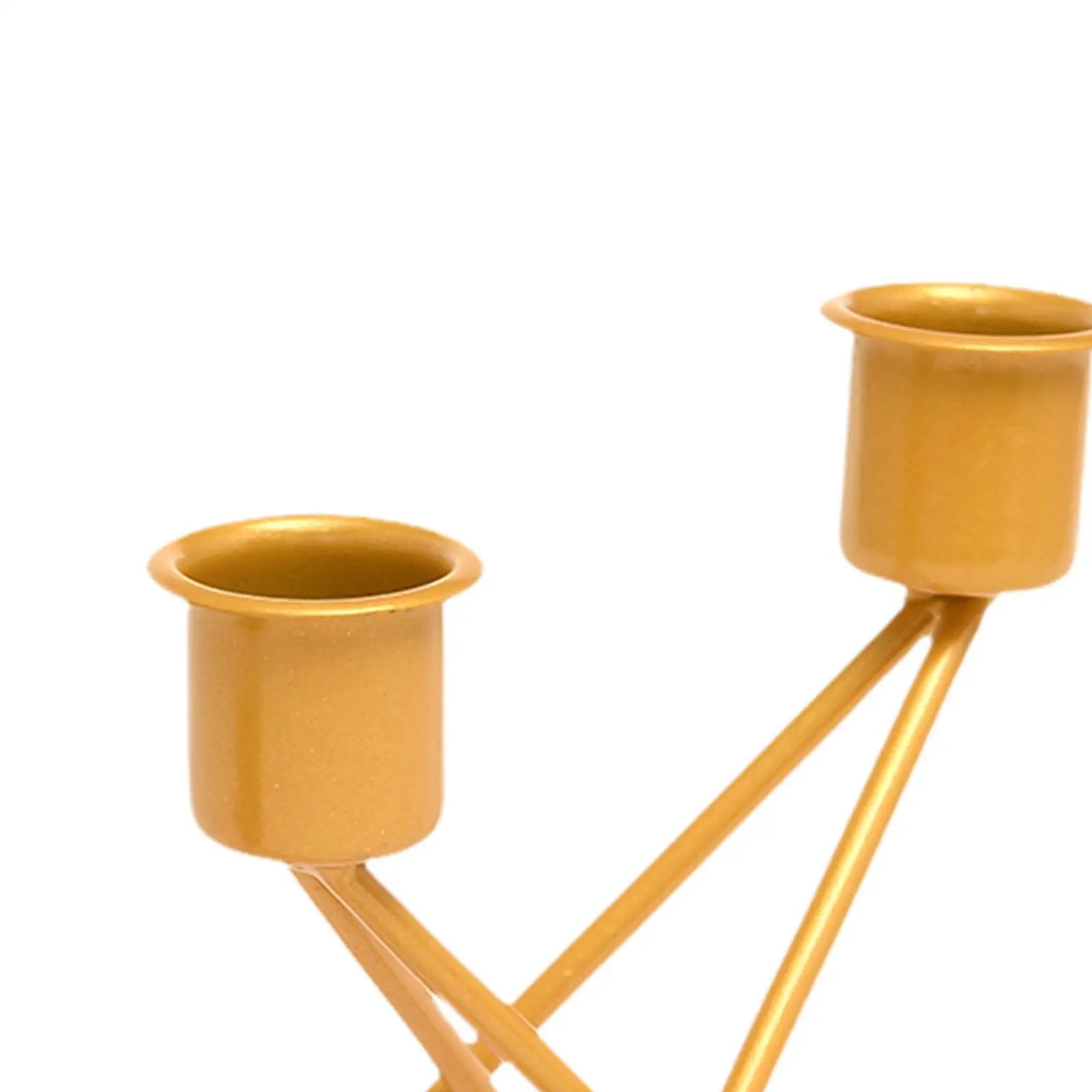 bobèche dorée 3 branches géométrique