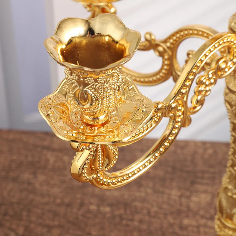 bobeche tulipe Chandelier Doré Ancien