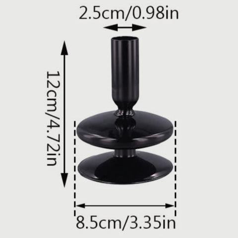 bougeoir 1 anneau plat noir verre -Esprit Chandelier