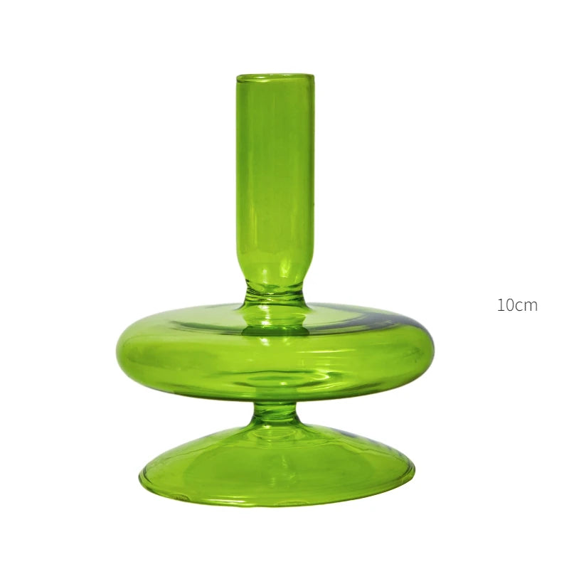 bougeoir 1 anneau verre vert d'eau