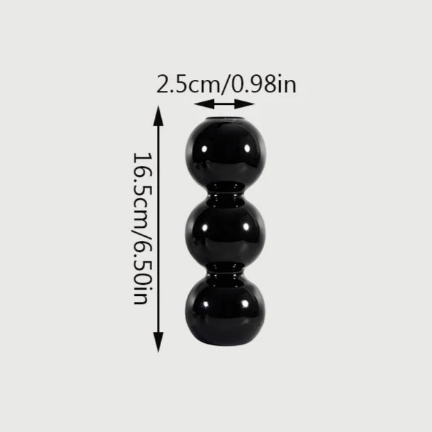 bougeoir 3 boules verre noir - Esprit Chandelier
