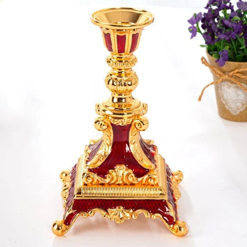 bougeoir Versailles Rouge Or - - Esprit Chandelier
