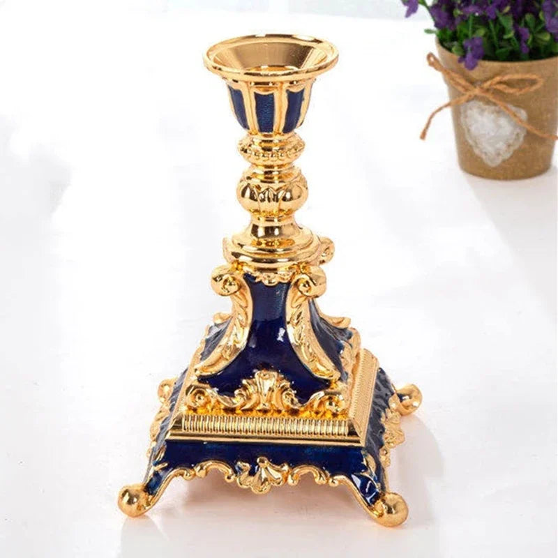 Bougeoir Versailles Or & Bleu - Esprit Chandelier