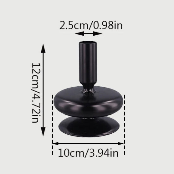bougeoir anneau rond verre noir - Esprit Chandelier