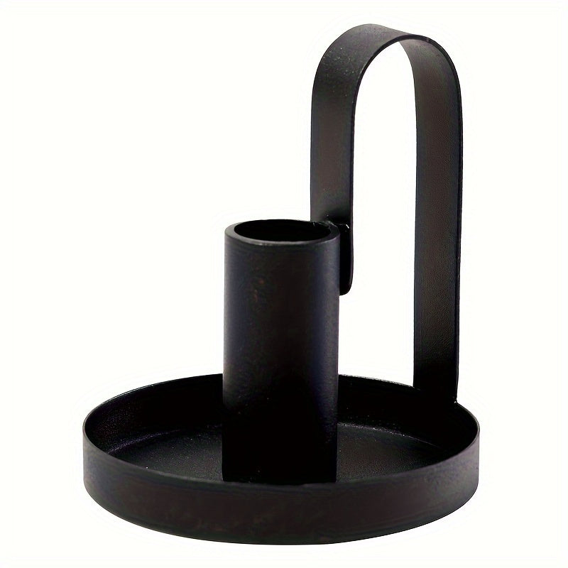 bougeoir anse etroite noir - Esprit Chandelier