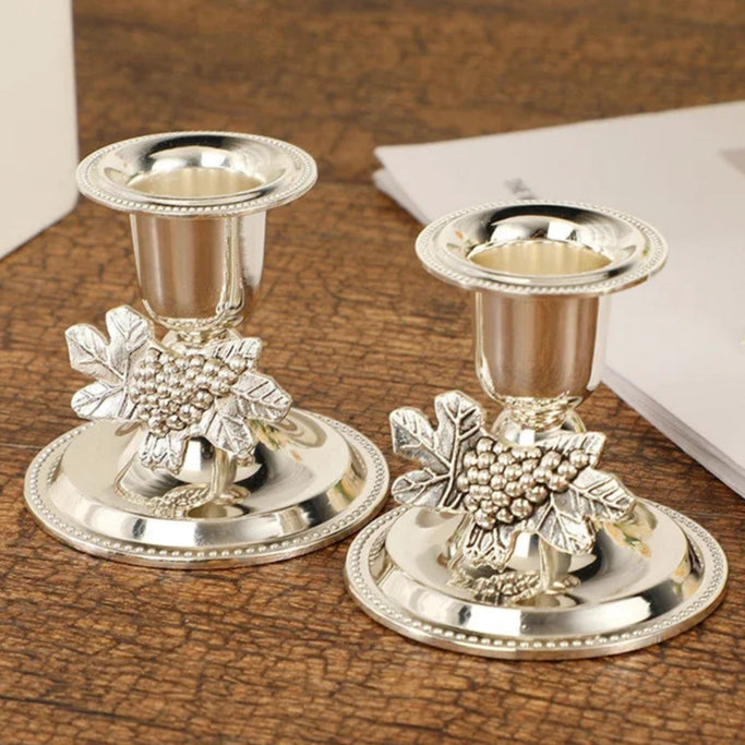 bougeoir argente flot vigne