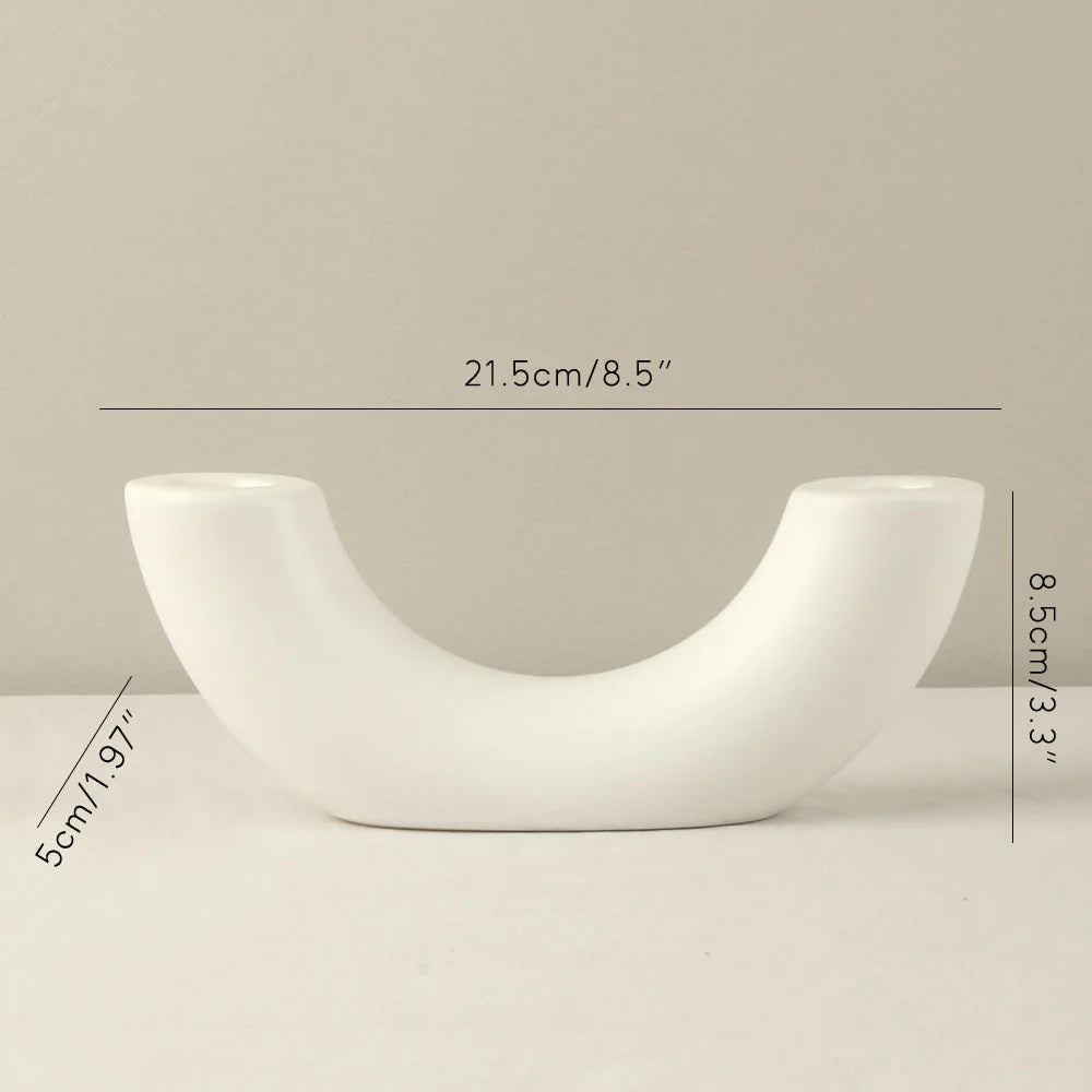 bougeoir blanc ceramique arche - Esprit Chandelier