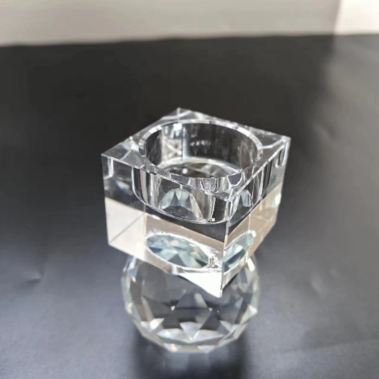 bougeoir bobeche carre cristal Esprit Chandelier